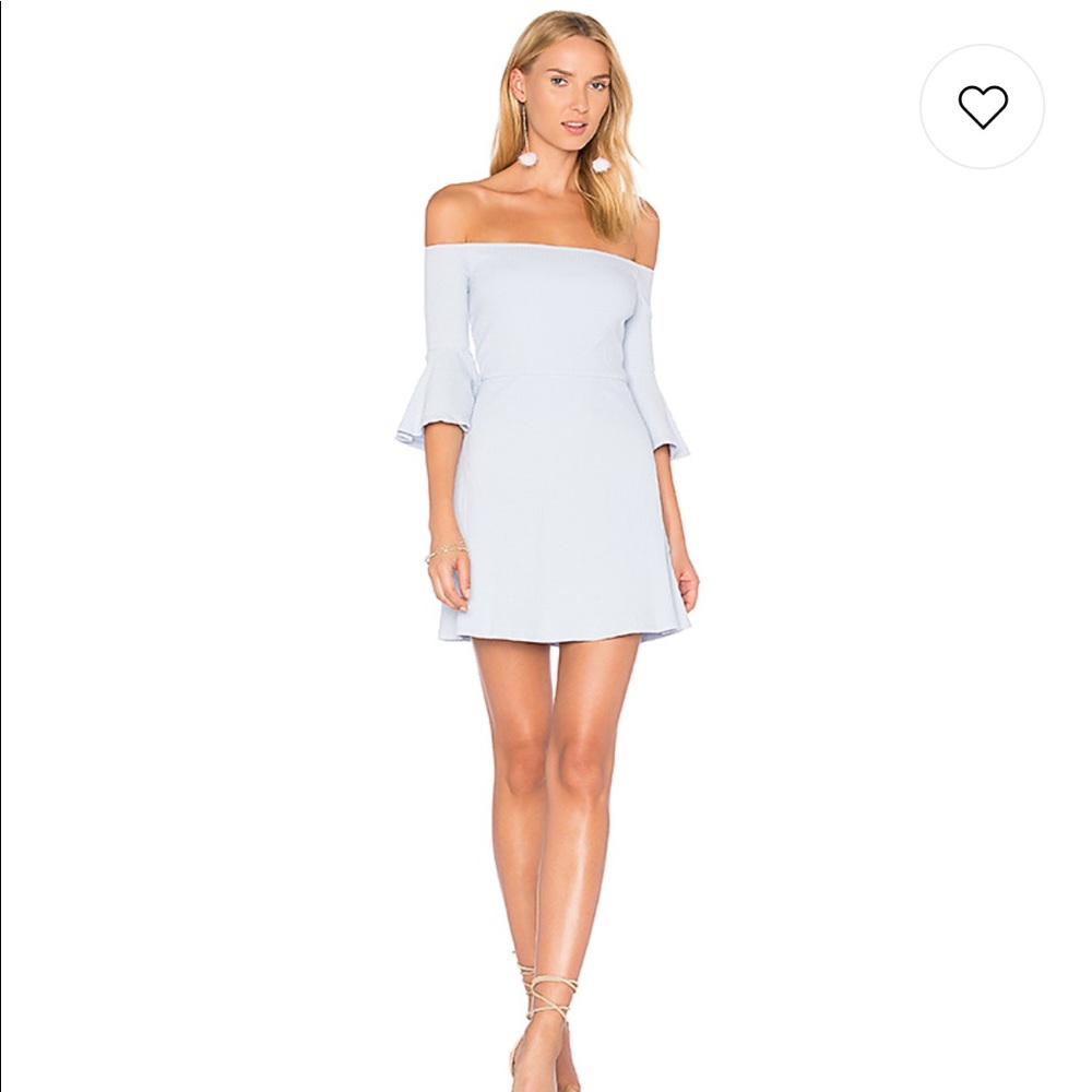 NBD Light Blue Off-Shoulder Mini Dress